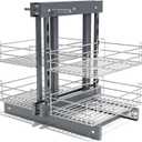 Blind Corner Pull Out Organizer for 36" Cabinet Left Open & Right Open, Compatible 2 Tier 4 Shelves Adjustable Height,900-Square
