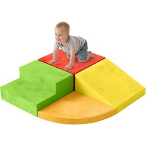 YENING Foam Climbing Blocks for Toddlers 1-3 Baby Climbing Toys for 1 Year Old Soft Play Set for Babies Indoor 4 Piece, 35.4" x 35.4" x 8"