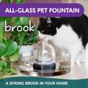 Brook Glass Pet Fountain (90oz/2.7L)  Cat Water Fountain & Small Dog Drinking Fountain  Automatic Water Dispenser Cat Fountain