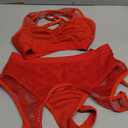 Women Rave Outfits Cutout Fishnet Top Booty Shorts Bottom Choker 3Pcs Babydoll Nightwear Festival Lingerie (Medium, Red)