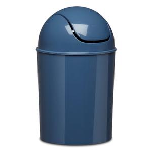 Umbra 1.25 Gallon Mini Waste Can with Removable Swing-Top Lid - Small Garbage Bin for Kitchen, Bathroom, Bedroom, Office - Compact Trash Can Fit Under Tables & Counters - Blue