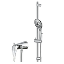 PROOX All Metal Diverter Tub Spout, 6 Settings Hand Held Shower with ON/Off Pause Switch, Adjustable Slide Bar, Chrome