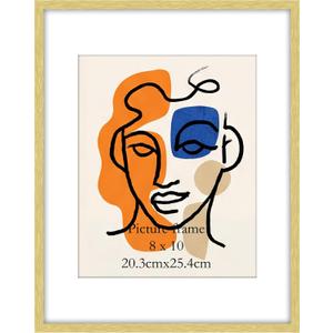 Giftgarden 11x14 Picture Frame Gold, Metal Photo Frame Display Pictures 8x10 with Mat or 11x14 Without Mat, Vertical or Horizontal Wall Mounting, 1 Pack