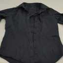 Women's Slim-Fit Button Down Shirts Stretchy Cotton Long Sleeve Work Blouse (Black, XS)