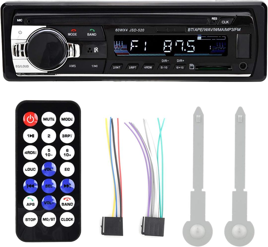4 x 60W Car Radio Stereo Bluetooth MP5 Player Single Din Dual USB Hands- Car Stereo Support MP3/MP5/USB LCD Display with Remote Control for, Finder and Surroundings