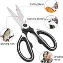 2 x Heavy Duty Scissors - Sharp Poultry Shear All Purpose with Ergonomic Non-Slip Handle, Stainless Steel Dishwasher Safe, Premium Cutting Utility Scissors for Kitchen Garden Office Craft Workshop (Black)