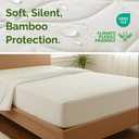 Waterproof Cooling Mattress Protector - Mattress Cover King Size Bed - Viscose Made From Bamboo - Soft, Breathable, Noiseless & Washable - Fitted Sheet Style & All Round Protection - (78" x 80") White