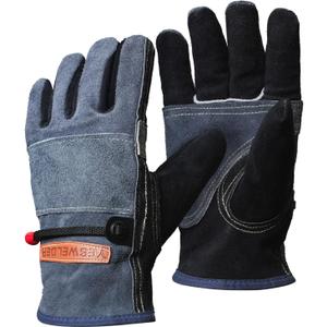 2 x YESWELDER Leather Work Gloves for Men or WomenSuitable for welding | gardening |construction etc. Cowhide leather with cotton lining, wrist closure, grippy and durable.Reinforced palm,Black-gray L (Large (Pack of 1))