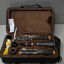 EASTROCK Bb Clarinet 17 Keys ABS Material Wide Range of Tones Particularly Beginner & Students-friendly with Using Tools and 2 Replaceable Barrels (black)