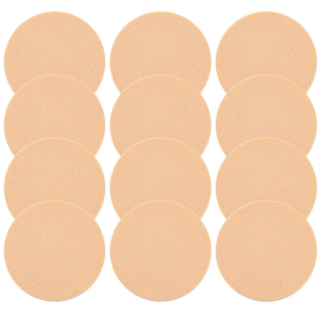 12 Pcs Nude Round Make Up Sponges for Face Cosmetic Sponge Makeup Pads Powder Sponge Makeup Foundation Powders Sponges for Liquid Foundation Cream Concealer, Wet and Dry Dual Use
