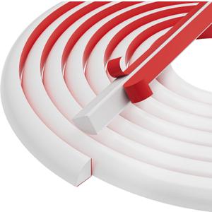 Flexible Quarter Round Molding, Silicone Rubber Peel and Stick Molding Trim Self Adhesive Molding Trim for Floor Bathroom Kitchen (78inch, White)
