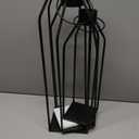 HPC Decor 22'' 19'' 16'' Lanterns Decorative w/Flickering Timer Candles- Tall Large Black Metal Candle Lanterns Set of 3- Modern Farmhouse Decor for Indoor,Outdoor,Tabletop,Porch (No Glass)