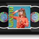 DUENPY Vinyl Record Display Frame 15.6x31.5 Inches Display Record Album and 12.5x12.5 Album Cover Art Wall Mount Black White Mat