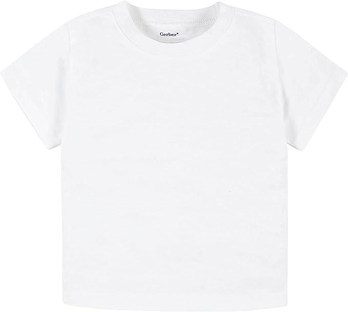 Gerber Unisex-Baby Toddler 3-Pack Solid Short Sleeve T-Shirts Jersey 160 GSM, 3T