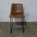 Joysoul Bar Stools 1 PC,  24 Inch Counter Height Barstools with Back & Footrest - Waterproof Faux Leather, Ergonomic Seat & Sturdy Metal Base for Kitchen Island, Cafe, Home Bar(Brown)