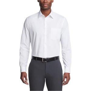 Van Heusen Men's Dress Shirt Regular Fit Poplin Solid (15.5" Neck 34"-35" Sleeve, White)