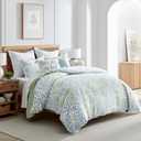 Levtex Home English Forest Green Reversible King/Cal King Comforter Set (106x94in) with 2 Pillowcases (36x20in) - Floral Bedding - Blue, Green - Cotton King Size Comforter Set - Soft, Pre-Washed