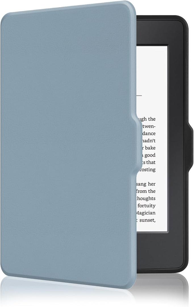 MOROCK Case for 6" Kindle Paperwhite 5th/6th/7th Generation 2012-2017 Released(Model No. EY21 & DP75SDI), Premium Lightweight PU Leather Cover with Auto Wake/Sleep, Misty Blue