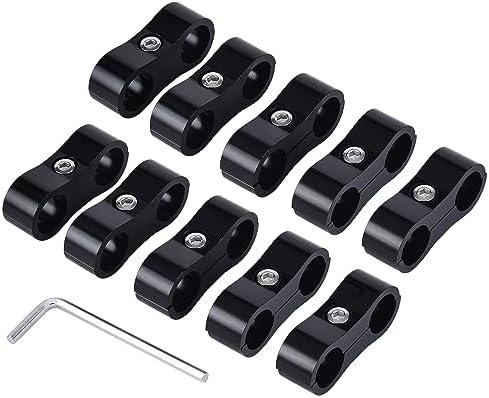 EVIL ENERGY Hose Separator Clamp,Fuel Line Mounting Clamp Aluminum Black (6, AN6)