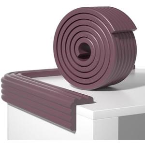 Edge Protector,Baby Proofing Baby Edge Protector Strip Safety,Soft Rubber Foam Padding,Edge Corner Guards Protector Corner Edge Bumpers for Furniture (Brown Purple, 6.56Ft x 3.15" W x 0.31" Th)