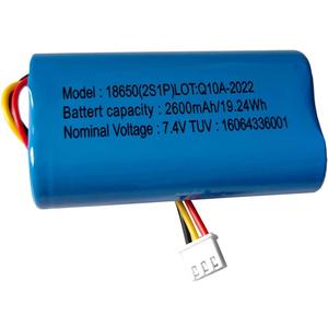 AOLIKES 18650 2s1p 2600mAh 7.4v Rechargeable Lithium-ion Battery with XH2.54/3p Plug Connector /5C Cells, Support Fast Charging - 1 Pack