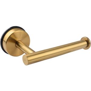 1Pack Toilet Paper Holder, Stainless Steel Holder with Vacuum Suction Base for Papers, Tissue Roll Dispenser, Wall Mount Paper Towel Rack in Bathroom Kitchen (Gold)