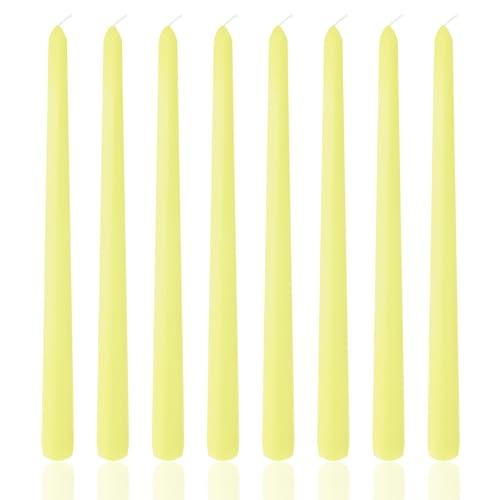 8 Pack 10 Inch Yellow Taper Candles for Dinner Home Decor Wedding Shower