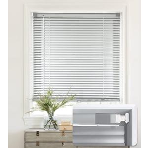 LazBlinds No Tools-No Drill 1" Aluminum Mini Blinds, Cordless Blinds for Indoor Windows, Light Filtering Horizontal Blinds and Shades for Window Size 48'' W x 48'' H, Silver Grey (No Drill-silver Grey)