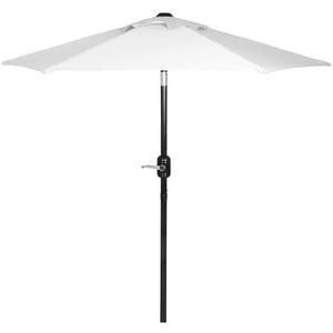 Punchau 6 Ft Outdoor Patio Umbrella, Easy Open/Close Crank and Push Button Tilt Adjustment - White Market Umbrellas