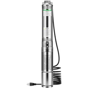 VIVOGROW Submersible Deep Well Pump, 0.5HP 115V/60HZ, 33GPM, 148ft Head, Stainless Steel Water Pump with Additional Brass Check Valve and 33ft Power Cord for Irrigation, Industrial & Home Use