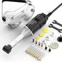 Designed for Narrow Spaces: IZIO 6-Variable Speed Compact Grinder & Polisher - Mini Rotary Tool 10 Rotary Burrs, Perfect for Intricate Crafts & Repairs