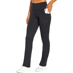 Balance Collection Women's Emilia High Rise Pocket Bootcut Yoga Pant (X-Large, Black)