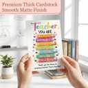 16 x Teacher Cards, Teacher Greeting Card With Colorful Pencil Artwork, Teachers Appreciation Gift Card For Back To School, Happy First Day Of School Card, Teachers Birthday Gifts From Student, Parent Or Class