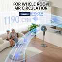 TRIANGLE Standing Fan for Bedroom, 1190CFM Pedestal Fans Oscillating with Remote, 35-43" Adjustable Floor Fan with DC Motor, 23dB Quiet, 12 Speeds, 12H Timer for Home Office- Gray, Medium