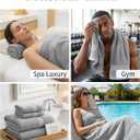 LANE LINEN 100% Cotton Turkish Towel Set for Bathroom - 16 Piece - Super Soft, Quick Dry & Highly Absorbent - 4 Bath, 8 Wash cloths, 4 Hand Towels - Hotel Quality, Durable & OEKO-TEX Certified - Grey