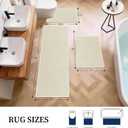 YIHOUSE Beige Bathroom Rugs Sets 3 Piece, Quick Dry Non Slip Thin Bath Mat with Toilet Rug, Absorbent Machine Washable Bath Runner Rugs for Bathtub Sink Home Decor