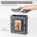 AELS Large Pet Urn Memory Box for Keepsakes with Photo Slot, Dog Memorial Urns for Ashes, Cat or Dog Cremation Urns, Black