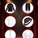 Dance Star Costume for Kid, 80s 90s Pop Outfit for Boys Stage Cosplay Halloween Role Play Party Dress Up, XL
