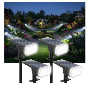 Solar Lights Outdoor Waterproof, 3 Lighting Modes Solar Spot Lights Outdoor, LED Solar Spotlights, Ultra Bright Dusk-to-Dawn Uplights for Garden Landscape, Yard, Pathway, IP65, Auto On/Off 6 Pack
