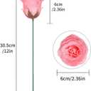 30PCS Glitter Roses Fake Peach Flowers Artificial Roses with Stems for Wedding Bouquet Party Christmas Home Decor(Peach with Silver Glitter)