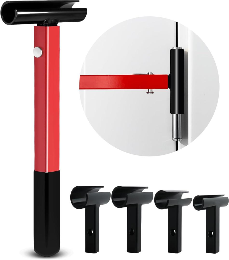 Door Hinge Adjustment Tool - 4 in 1 Heavy Duty and Painted Steel Hinge Gap Adjusting Wrench with Rubber Grip, Professional Hinge Bender Tool for Residential and Commercial