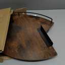 Corner Floating Shelves, Rustic Brown Wood, Set of 2, Wall Mount Storage with Guardrail for Bathroom Kitchen Living Room