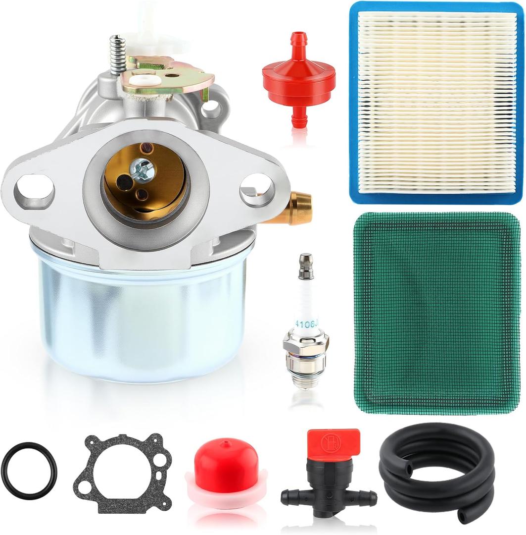 MOTOALL 11A-426A711 Carburetor Kits Fit for Troy-Bilt 11A-436A711 12AV566M066 11A-426A066 11A-426C211 11A-426C266 12AE449A266 12AJ866E266 Lawn Mower with Gaskets Spark Plug Fuel Hose