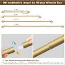 Curtain Rods 32 to 58 Inches (2.6-4.8ft), USFOOK 7/8 Inch Telescoping Splicing Drapery Rods for Windows 20 to 54 Inch, Decorative Curtain Rod for Home Decor with Luxury Gold Translucent Finials