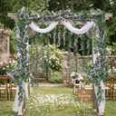 Mavee 28.8ft Artificial Wisteria Vine Garland (4x7.2ft), Silk Hanging Flowers Decor for Wedding Arch, Home Floral Arrangements - Lavender