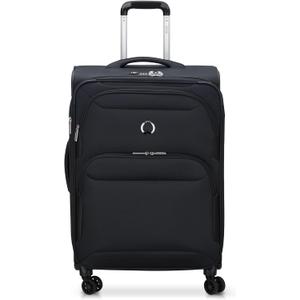 DELSEY PARIS Sky Max 2.0 Softside Expandable Luggage with Spinner Wheels, Black, Checked-Medium, 24 Inch