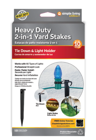 10CT HEAVY DUTY LIGHT LAWN STAKES 3 PACK