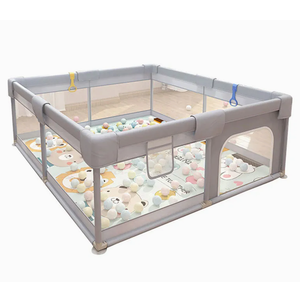 Lehom Baby Playpen with Mat, Grey