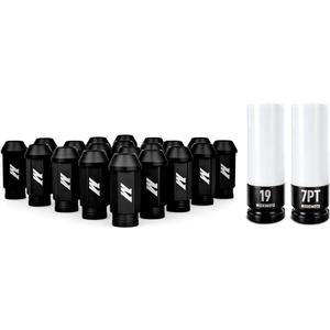 Mishimoto Aluminum Locking Black Lug Nuts Set, M12x1.25, 20 Pieces