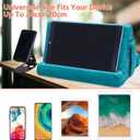2pcs Multi-Angle Tablet Holder Cushion Stand with Net Pocket & Black Color Phone Stands Upgraded Tablet Pad Support for Phone,Pad,Books (Lakeblue)
